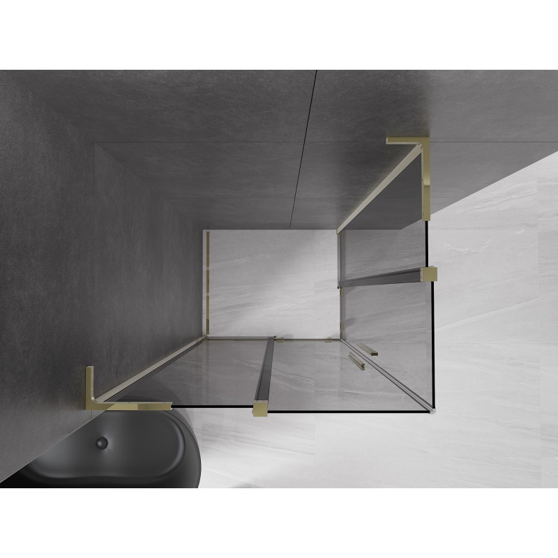Mexen Velar L Duo klizna tuš kabina klizna 90 x 80 cm, grafit, zlatno - 871-090-080-02-43-50