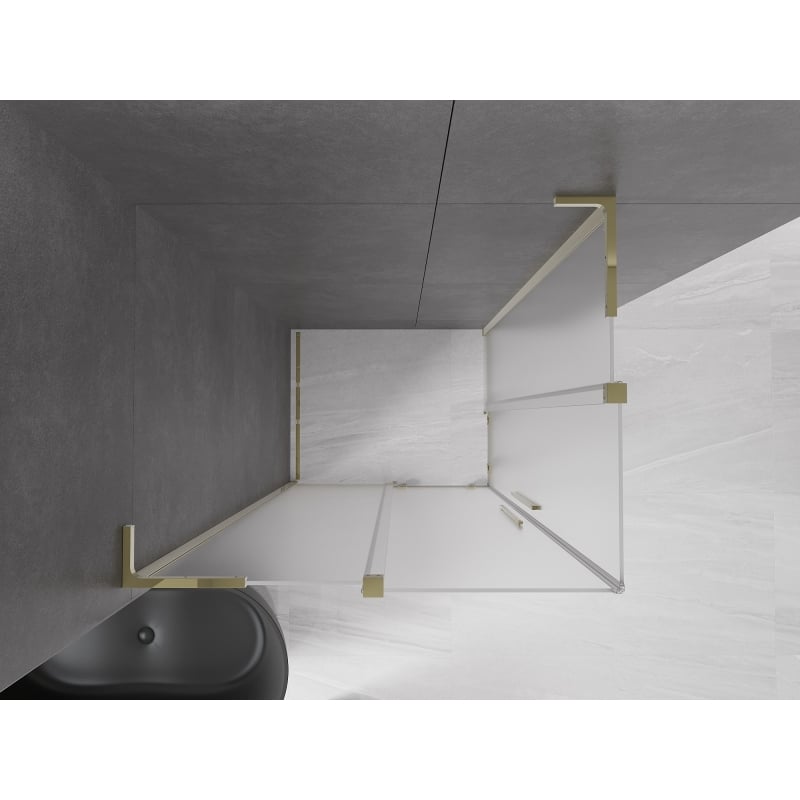 Mexen Velar L Duo liuguks dušikabiin 90 x 80 cm, härmatatud, kuldne - 871-090-080-02-33-50