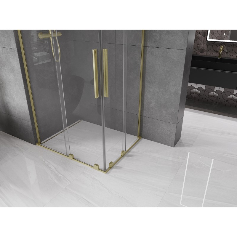 Mexen Velar L Duo kabina prysznicowa rozsuwana 100 x 90 cm, transparent, złota szczotkowana - 871-100-090-02-03-55