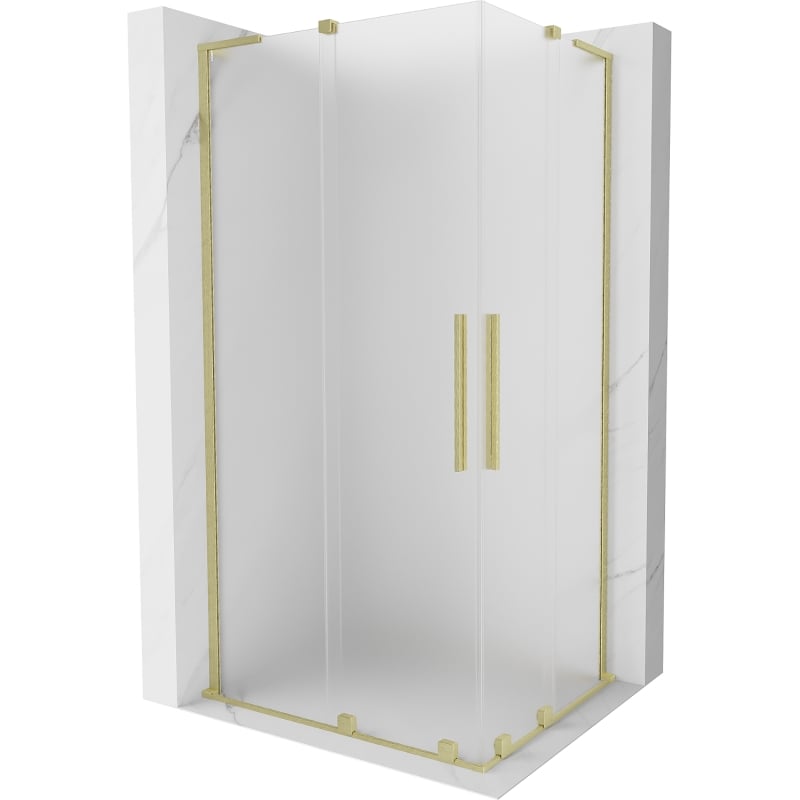 Mexen Velar L Duo liuguks dušinurk 90 x 80 cm, härmatis, kuldne harjatud - 871-090-080-02-33-55