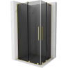 Mexen Velar L Duo sliding shower cabin 90 x 80 cm, graphite, brushed gold - 871-090-080-02-43-55