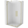 Mexen Velar L Duo Sliding Shower Cabin 100 x 90 cm, Frosted, Brushed Gold - 871-100-090-02-33-55