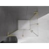 Mexen Velar L Duo liuguks dušinurk 90 x 80 cm, härmatis, kuldne harjatud - 871-090-080-02-33-55