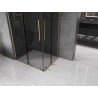 Mexen Velar L Duo sliding shower cabin 90 x 80 cm, graphite, brushed gold - 871-090-080-02-43-55