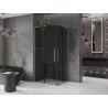 Mexen Velar L Duo sliding shower cabin 90 x 80 cm, graphite, brushed gold - 871-090-080-02-43-55