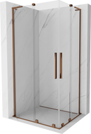 Mexen Velar L Duo klizna tuš kabina 100 x 90 cm, prozirna, ružičasto zlato - 871-100-090-02-03-60