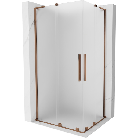 Mexen Velar L Duo lükand dušinurk 90 x 80 cm, härmas, roosa kuld - 871-090-080-02-33-60