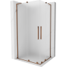 Mexen Velar L Duo Duschkabine, Schiebetür 90 x 80 cm, Mattglas, Roségold - 871-090-080-02-33-60