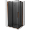 Mexen Velar L Duo skjutbar duschkabin 90 x 80 cm, grafit, roséguld - 871-090-080-02-43-60