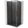 Mexen Velar L Duo sliding shower cabin 90 x 80 cm, graphite, rose gold - 871-090-080-02-43-60