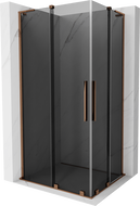 Mexen Velar L Duo sliding shower cabin 100 x 90 cm, graphite, rose gold - 871-100-090-02-43-60