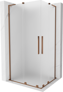 Mexen Velar L Duo klizna tuš kabina na razvlačenje 100 x 90 cm, mat, ružičasto zlato - 871-100-090-02-33-60