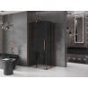 Mexen Velar L Duo sliding shower cabin 90 x 80 cm, graphite, rose gold - 871-090-080-02-43-60