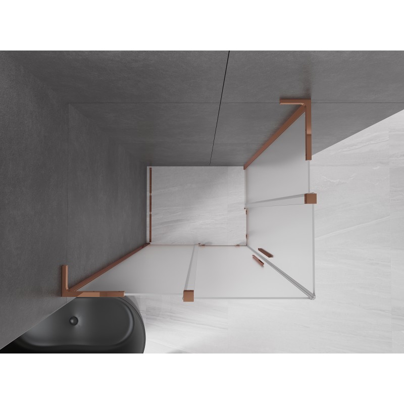 Mexen Velar L Duo kabina prysznicowa rozsuwana 100 x 90 cm, szron, różowe złoto - 871-100-090-02-33-60