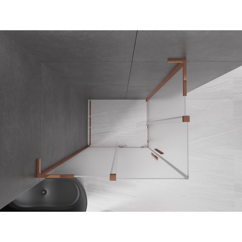 Mexen Velar L Duo lükand dušinurk 90 x 80 cm, härmas, roosa kuld - 871-090-080-02-33-60
