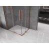 Mexen Velar L Duo sliding shower enclosure 100 x 90 cm, transparent, brushed copper - 871-100-090-02-03-65