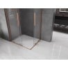 Mexen Velar L Duo sliding shower enclosure 100 x 90 cm, transparent, brushed copper - 871-100-090-02-03-65
