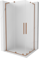Mexen Velar L Duo klizna tuš kabina 100 x 90 cm, mraz, brušena bakrena - 871-100-090-02-33-65