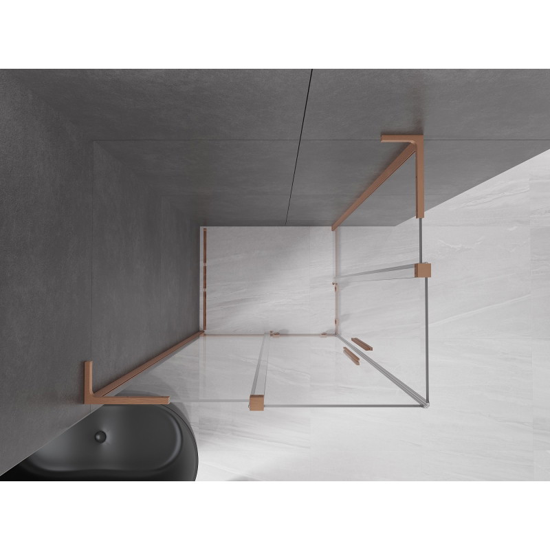 Mexen Velar L Duo lükandustega dušikabiin 100 x 90 cm, läbipaistev, harjatud vask - 871-100-090-02-03-65