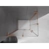 Mexen Velar L Duo Duschkabine schiebbar 100 x 90 cm, transparent, gebürstetes Kupfer - 871-100-090-02-03-65