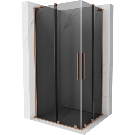 Mexen Velar L Duo nihutuskabiin, lükanduks 90 x 80 cm, grafiit, harjatud vask - 871-090-080-02-43-65