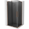 Mexen Velar L Duo Sliding Shower Enclosure 90 x 80 cm, graphite, brushed copper - 871-090-080-02-43-65