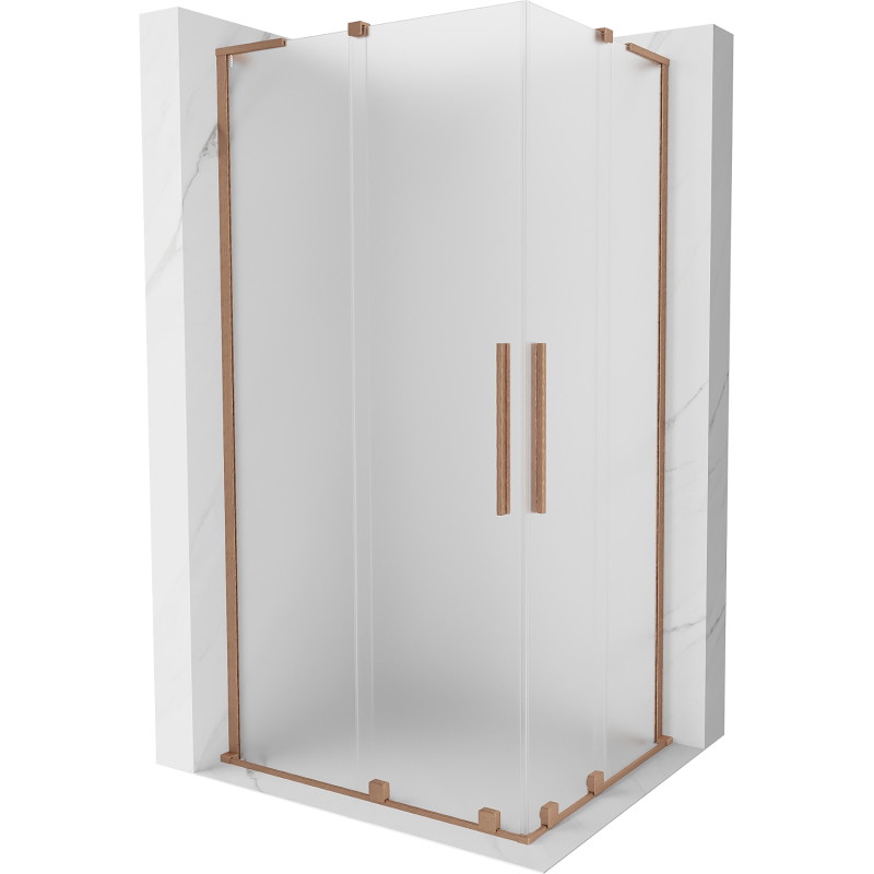Mexen Velar L Duo liuglev dušikabiin 90 x 80 cm, jäätunud, harjatud vask - 871-090-080-02-33-65