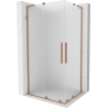 Mexen Velar L Duo sliding shower cabin 90 x 80 cm, frost, brushed copper - 871-090-080-02-33-65