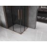 Mexen Velar L Duo Sliding Shower Enclosure 90 x 80 cm, graphite, brushed copper - 871-090-080-02-43-65