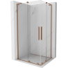 Mexen Velar L Duo cabine de douche coulissante 90 x 80 cm, transparent, cuivre brossé - 871-090-080-02-03-65