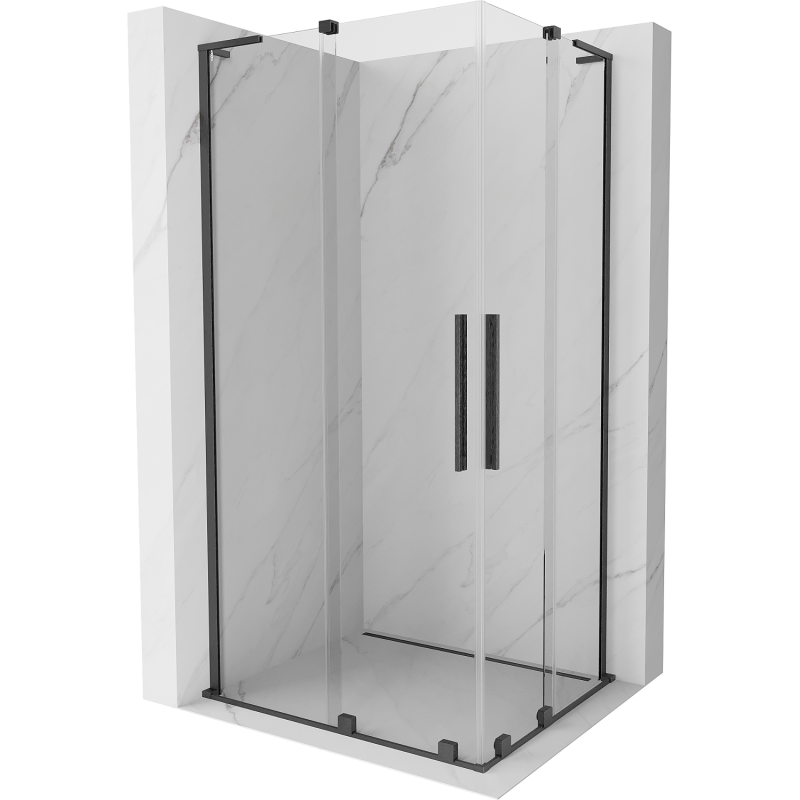 Mexen Velar L Duo kabina prysznicowa rozsuwana 90 x 80 cm, transparent, gun gray szczotkowany - 871-090-080-02-03-66