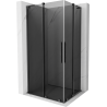 Mexen Velar L Duo Schiebeduschkabine 90 x 80 cm, Grafik, gebürstetes Gun Gray - 871-090-080-02-43-66