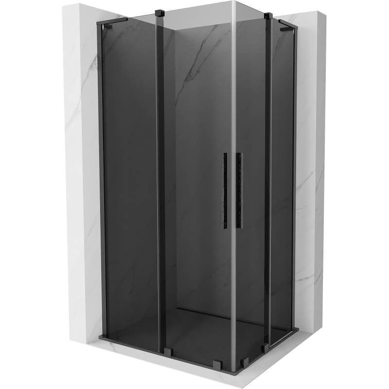 Mexen Velar L Duo kabina prysznicowa rozsuwana 100 x 90 cm, grafit, gun gray szczotkowany - 871-100-090-02-43-66
