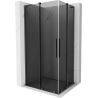 Mexen Velar L Duo sliding shower cabin 100 x 90 cm, graphite, brushed gun gray - 871-100-090-02-43-66