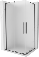 Mexen Velar L Duo Schiebeduschkabine 90 x 80 cm, matt, gebürstetes Gun Grau - 871-090-080-02-33-66