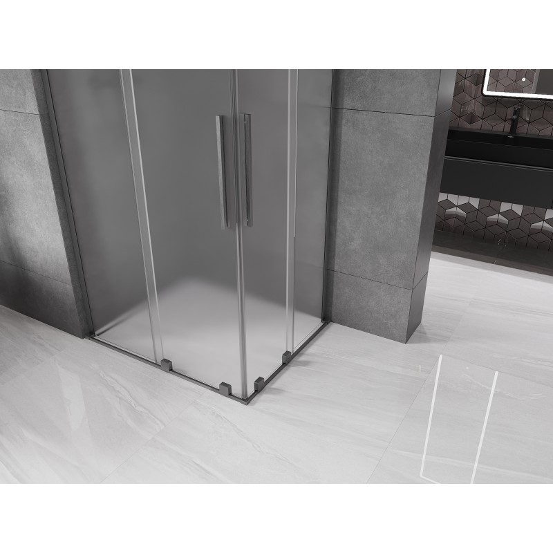Mexen Velar L Duo kabina prysznicowa rozsuwana 100 x 90 cm, szron, gun gray szczotkowany - 871-100-090-02-33-66