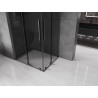 Mexen Velar L Duo sliding shower cabin 100 x 90 cm, graphite, brushed gun gray - 871-100-090-02-43-66