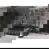 Mexen Velar L Duo Schiebeduschkabine 90 x 80 cm, Grafik, gebürstetes Gun Gray - 871-090-080-02-43-66