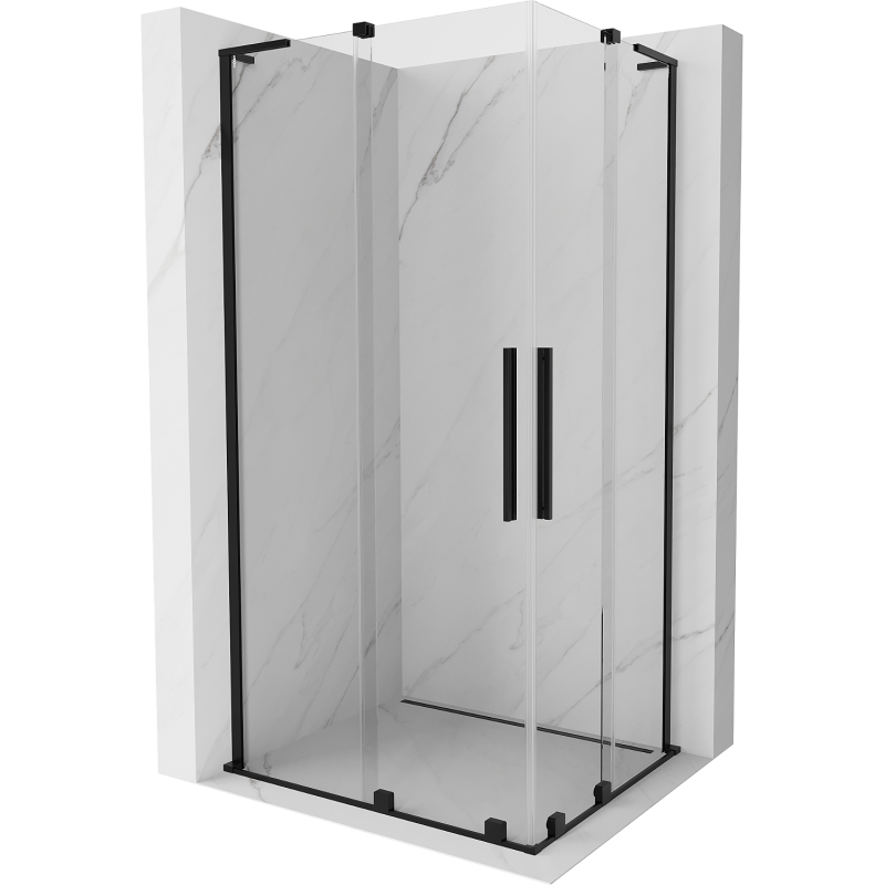 Mexen Velar L Duo cabine de douche coulissante 100 x 90 cm, transparent, noir - 871-100-090-02-03-70