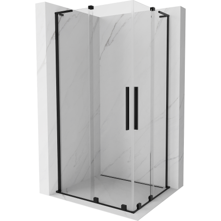 Mexen Velar L Duo klizni tuš kabina 100 x 90 cm, prozirna, crna - 871-100-090-02-03-70