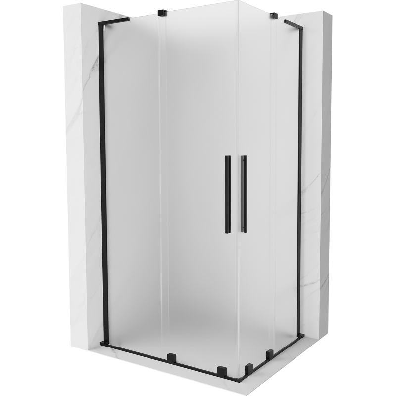 Mexen Velar L Duo cabine de duche deslizante 90 x 80 cm, fosco, preto - 871-090-080-02-33-70
