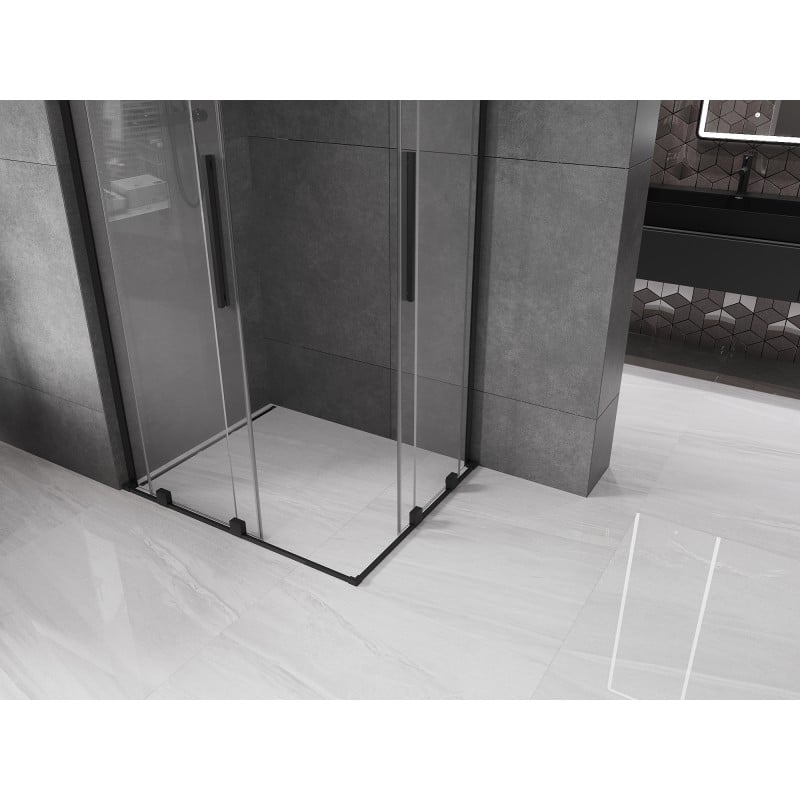 Mexen Velar L Duo cabine de douche coulissante 100 x 90 cm, transparent, noir - 871-100-090-02-03-70