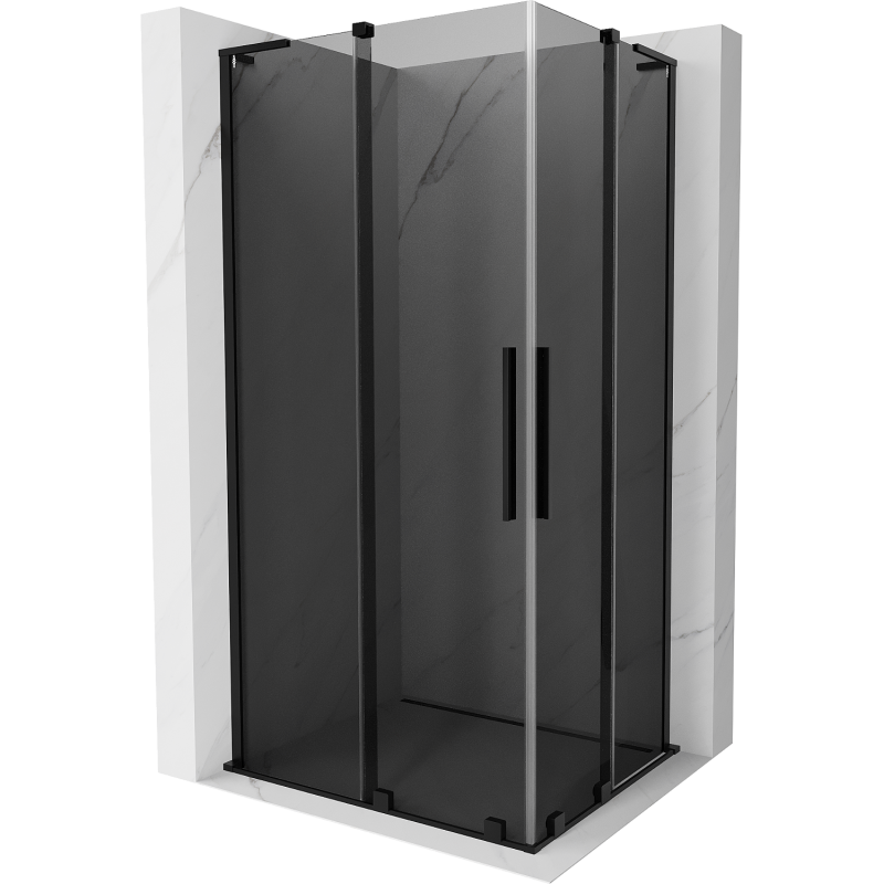 Mexen Velar L Duo cabina doccia scorrevole 100 x 90 cm, grafite, nera - 871-100-090-02-43-70