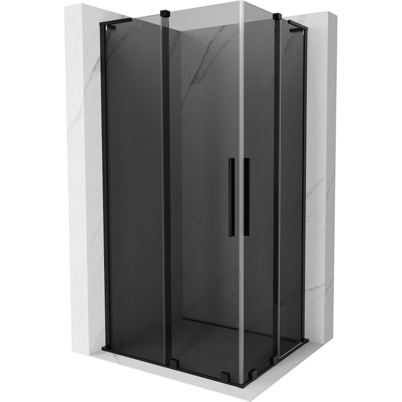 Mexen Velar L Duo kabina prysznicowa rozsuwana 100 x 90 cm, grafit, czarna - 871-100-090-02-43-70