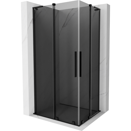 Mexen Velar L Duo sliding shower cabin 100 x 90 cm, graphite, black - 871-100-090-02-43-70