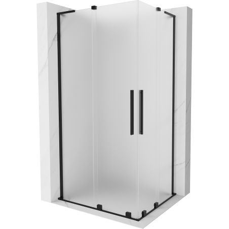 Mexen Velar L Duo cabine de douche coulissante 100 x 90 cm, givrée, noire - 871-100-090-02-33-70