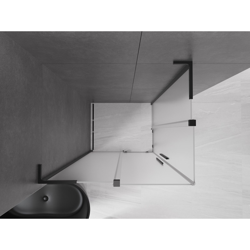 Mexen Velar L Duo liuguks dušikabiin 100 x 90 cm, matt, must - 871-100-090-02-33-70