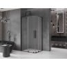 Mexen Velar L Duo cabine de douche coulissante 90 x 80 cm, givrée, noire - 871-090-080-02-33-70