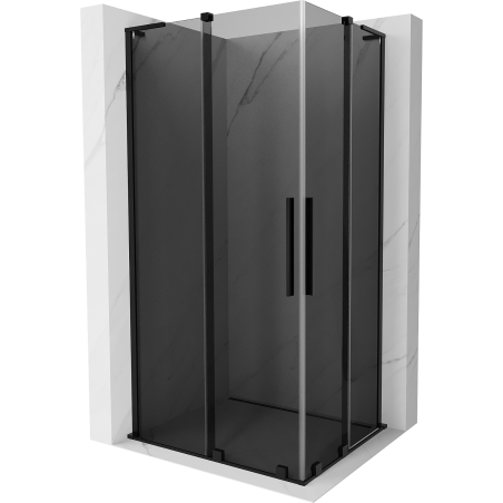 Mexen Velar L Duo klizni tuš kabina 90 x 80 cm, grafit, crna - 871-090-080-02-43-70