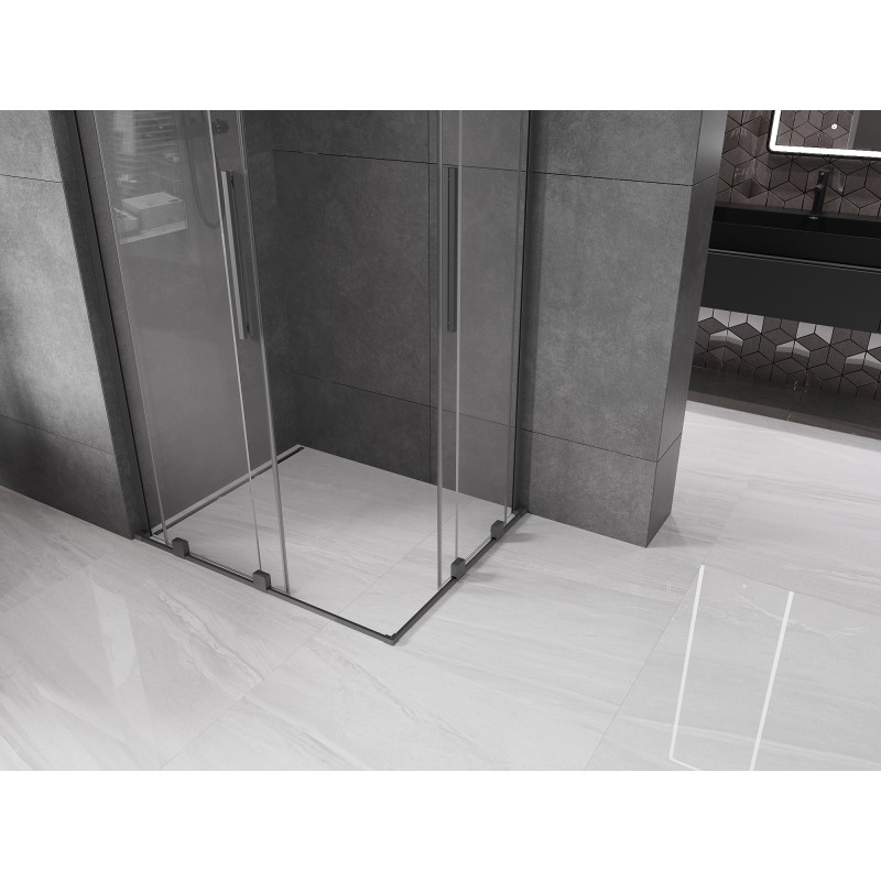 Mexen Velar L Duo kabina prysznicowa rozsuwana 90 x 80 cm, transparent, gun metal - 871-090-080-02-03-95